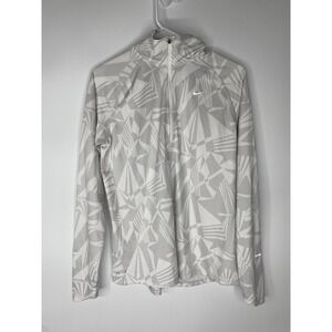 Nike Elements Running Long Sleeve Dri-fit Womens Shirt White Gray Large